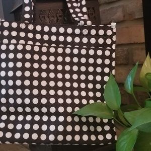Black White polka dot fabric boutique purse handba